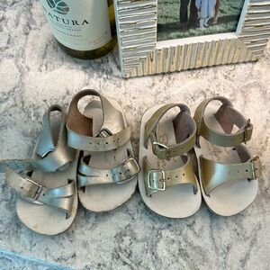 Two pairs of saltwater sandals